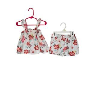 Garanimals floral smocked tank top/matching shorts Size 18 months